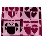 Elegante Moderne geometrische Herzen Weich rosa Ro Große Geschenktüte (Vorderseite)