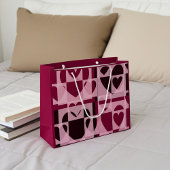 Elegante Moderne geometrische Herzen Weich rosa Ro Große Geschenktüte