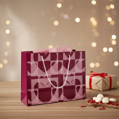 Elegante Moderne geometrische Herzen Weich rosa Ro Große Geschenktüte