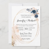 Elegante moderne geometrische Rundgoldrahmen Einladung (Vorderseite)