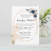 Elegante moderne geometrische Rundgoldrahmen Einladung (Stehend Vorderseite)