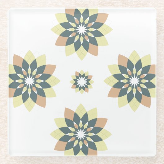 Elegante moderne geometrische Sternenbursts Glasuntersetzer (Vorderseite)