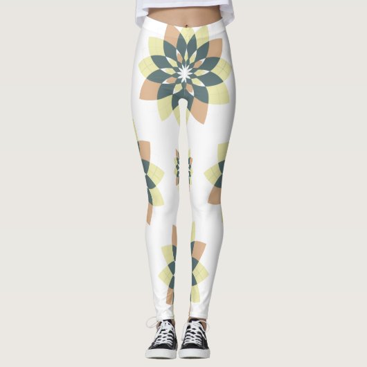 Elegante moderne geometrische Sternenbursts Leggings (Vorderseite)