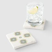 Elegante moderne geometrische Sternenbursts Steinuntersetzer (Seitenansicht)