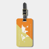 elegante, moderne geometrische Welt Reiseorange Gepäckanhänger (Vorderseite vertikal)