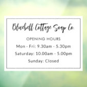 Elegante moderne Geschäftsöffnungszeiten Fensteraufkleber (Blatt 3)