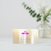 Elegante Moderne Girly Funny, rosa Flamingos in Li Visitenkarte (Stehend Vorderseite)