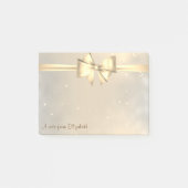 Elegante Moderne Girly, Gold Bow - Personalisiert Post-it Klebezettel (Vorderseite)