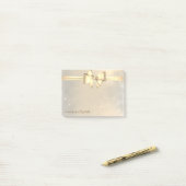 Elegante Moderne Girly, Gold Bow - Personalisiert Post-it Klebezettel (Auf Schreibtisch)