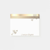 Elegante Moderne Girly, Hearts - Personalisiert Post-it Klebezettel (Vorderseite)