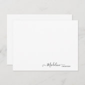 Elegante moderne Girly Script Black Note Card Mitteilungskarte (Vorne/Hinten)