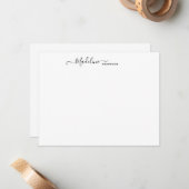 Elegante moderne Girly Script Center Black Note Ca Mitteilungskarte (Vorderseite/Rückseite Beispiel)