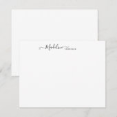 Elegante moderne Girly Script Center Black Note Ca Mitteilungskarte (Vorne/Hinten)