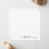 Elegante moderne Girly Script Navy Blue Note Card Mitteilungskarte (Vorderseite/Rückseite Beispiel)