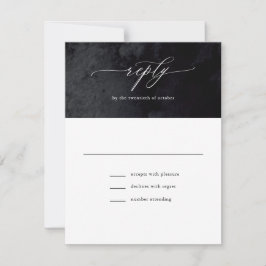 Elegante moderne Glam Black Goth Wedding RSVP Card