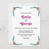 Elegante Moderne Glam Summer Floral Wedding Einladung (Vorderseite)