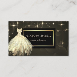 Elegante Moderne glamouröse Stars Gold Dress Visitenkarte