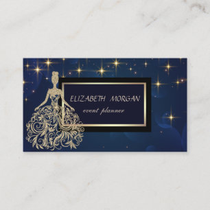 Elegante Moderne Glamouröse Sterne Faux Gold Kleid Visitenkarte