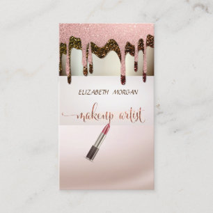 Elegante moderne Glitter Drops, Lippenstift Visitenkarte