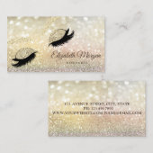 Elegante Moderne Glitzer Imitate Lashes Bokeh Visitenkarte (Vorne/Hinten)