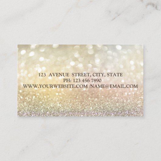 Elegante Moderne Glitzer Imitate Lashes Bokeh Visitenkarte (Rückseite)