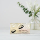 Elegante Moderne Glitzer Imitate Lashes Bokeh Visitenkarte (Stehend Vorderseite)