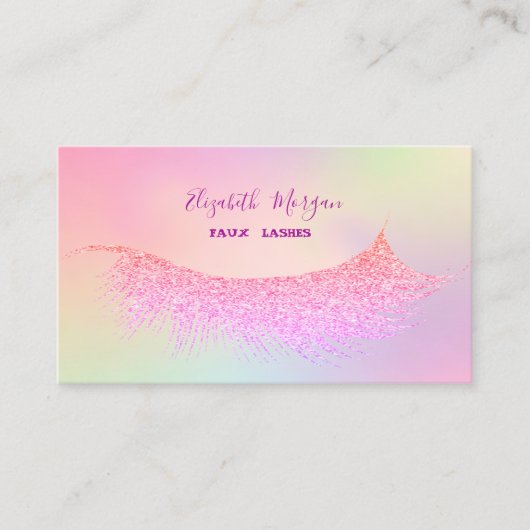 Elegante moderne Glitzer Imitate Lashes Visitenkarte (Vorderseite)