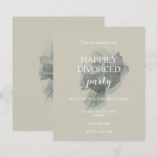 Elegante moderne glückliche Scheidungsparty-Einlad (Vorne/Hinten)