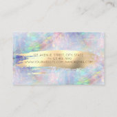 Elegante Moderne, Gold Brush Stroke Opal Visitenkarte (Rückseite)