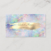 Elegante Moderne, Gold Brush Stroke Opal Visitenkarte (Vorderseite)