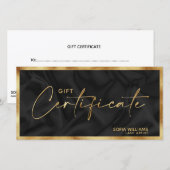 Elegante, moderne Gold Certificate Gift Card (Vorne/Hinten)