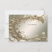 Elegante moderne Gold Decorative Danke Karte (Rückseite)