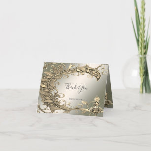 Elegante moderne Gold Decorative Danke Karte