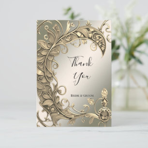 Elegante moderne Gold Decorative Danke Karte