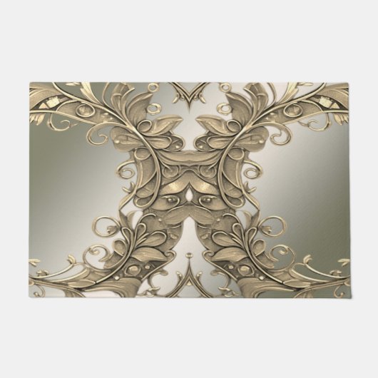 Elegante Moderne Gold Decorative Doormat Fußmatte (Vorderseite)