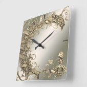Elegante Moderne Gold Decorative Wall Clock Quadratische Wanduhr (Winkel)
