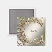 Elegante Moderne Gold Dekorative Magnet (Vorderseite/Rückseite)
