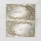 Elegante Moderne Gold dekorative Platzkarte (Außenseite Aufgefaltet)
