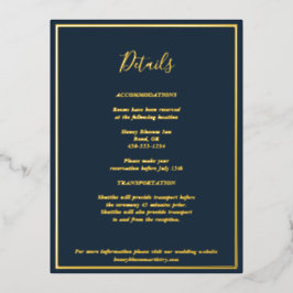 Elegante, moderne Gold-Detailkarte Folie Einladungspostkarte