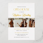 Elegante Moderne Gold Foil Abschluss Ankündigung (Vorderseite)