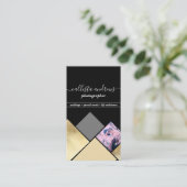Elegante, moderne Gold-Fotocollage Fotografie Visitenkarte (Stehend Vorderseite)