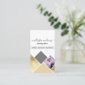 Elegante, moderne Gold-Fotocollage Fotografie Visitenkarte (Stehend Vorderseite)