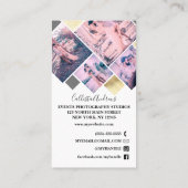 Elegante, moderne Gold-Fotocollage Fotografie Visitenkarte (Rückseite)