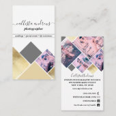 Elegante, moderne Gold-Fotocollage Fotografie Visitenkarte (Vorne/Hinten)