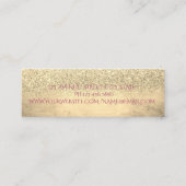 Elegante moderne, Gold Glittery Instagram Social Mini Visitenkarte (Rückseite)