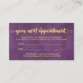 Elegante Moderne Gold Lotus Blume Lila Terminkarte (Vorderseite)