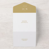 Elegante Moderne Gold Monogram Wedding All In One Einladung (Außenbereich)