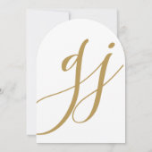 Elegante Moderne Gold Monogram Wedding Einladung (Rückseite)