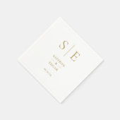 Elegante Moderne Gold Monogram Wedding Serviette (Ecke)