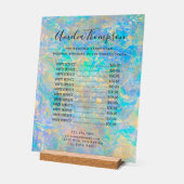 Elegante, moderne Gold Opal Stone Preisliste Acrylschild (Winkel)